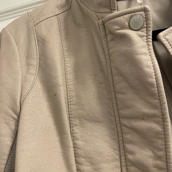 Free People Beige Faux Leather Jacket - Picture 2 of 4